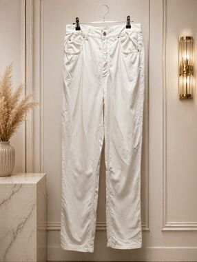 NWOT Escada Sport 38 waist Cream Trousers with Black Trim